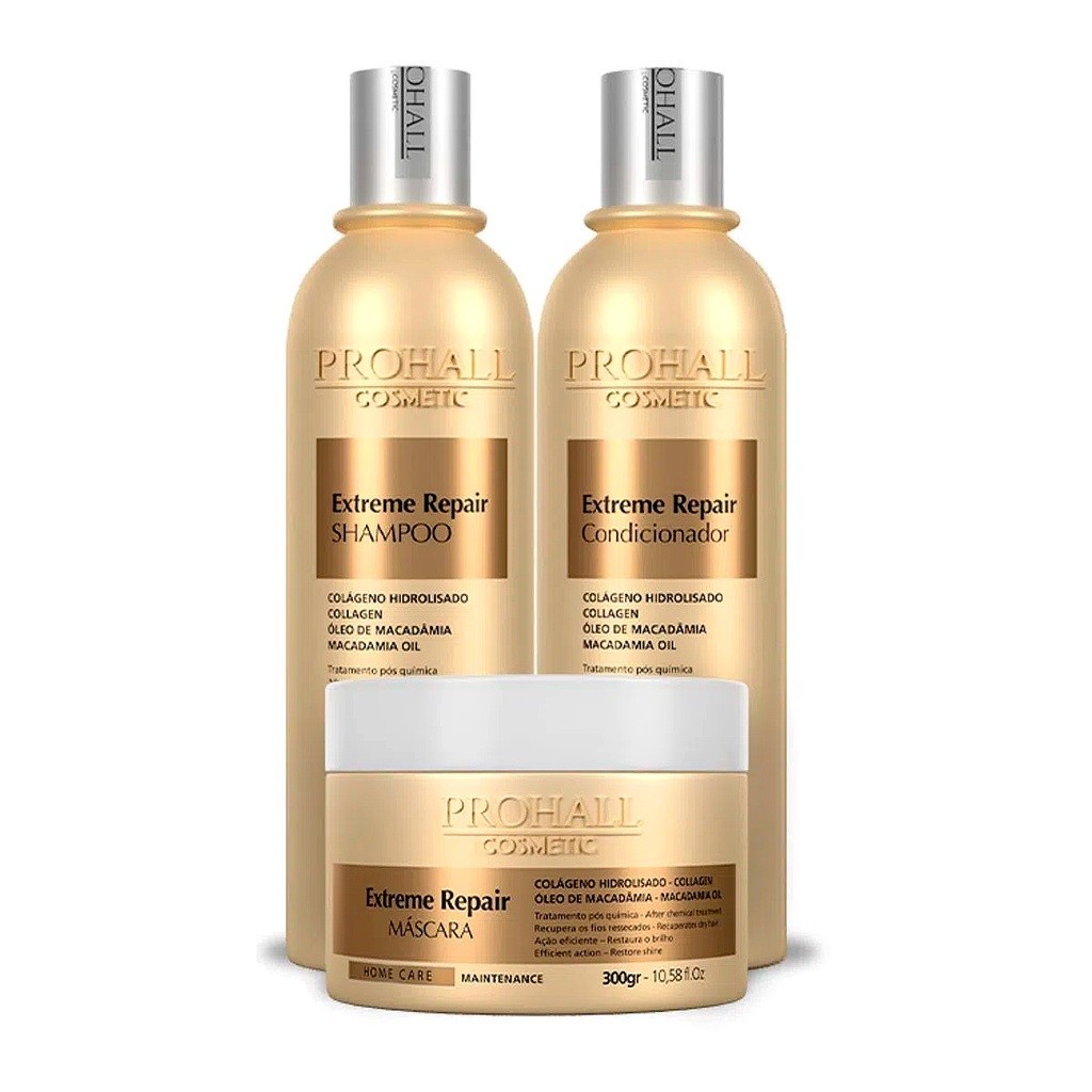Kit Extreme Repair Home Care Prohall 300ml Uso Pós Química