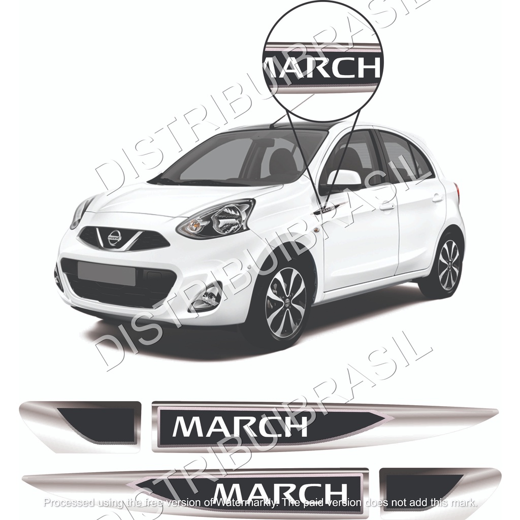 EMBLEMA APLIQUE LATERAL RESINADO NISSAN MARCH