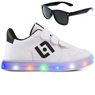Tenis Infantil De Led Casual Escolar Sapatenis Meninos Street Calce Facil + Oculos em Oferta na Shopee