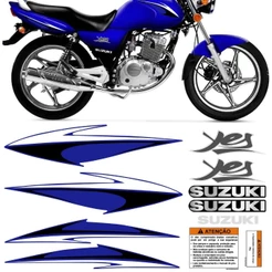 Kit Adesivo Moto Autocolante Yes 125 2008 Azul Faixa Etiqueta