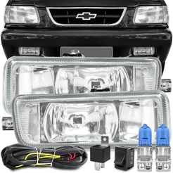 Kit Farol De Milha S10 S-10 Blazer 1995 A 1998 Auxiliar Neblina Vidro Orgus