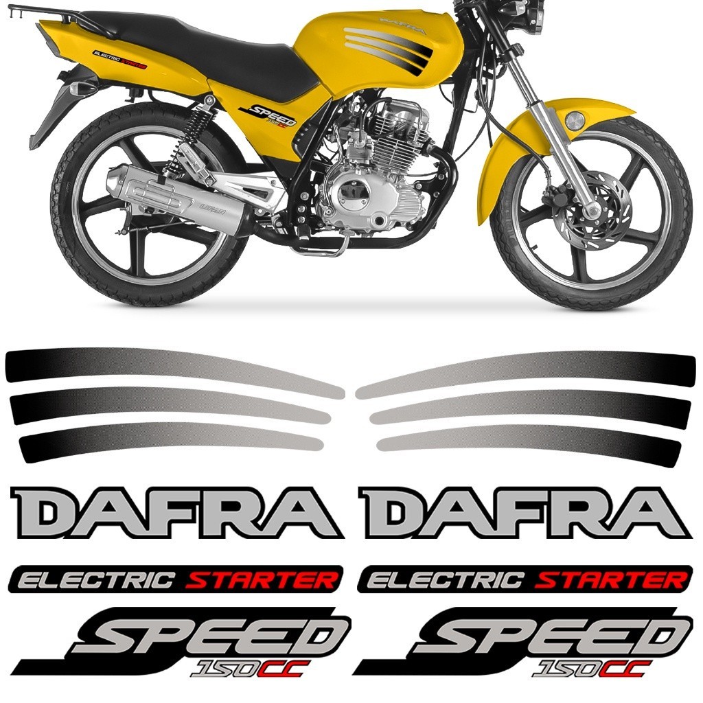 Kit Adesivo Moto Vinil Speed 150 2008 2009 Colante Sticker Cinza