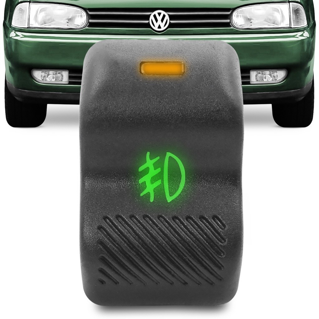 Botão Farol Milha Gol Saveiro Parati Bola G2 Interruptor Auxiliar Led Verde 95 96 97 98 99