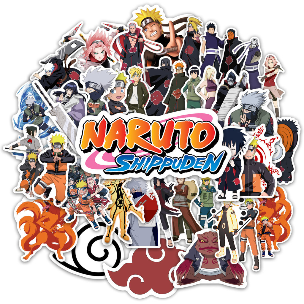 40 Adesivos Anime Naruto Uzumaki Sakura Haruno Sasuke Uchiha Shippuden Personagem Para Caderno Notebook Bike Moto Skate Cartela