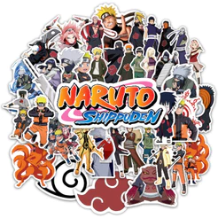 40 Adesivos Anime Naruto Uzumaki Sakura Haruno Sasuke Uchiha Shippuden Personagem Para Caderno Notebook Bike Moto Skate Cartela