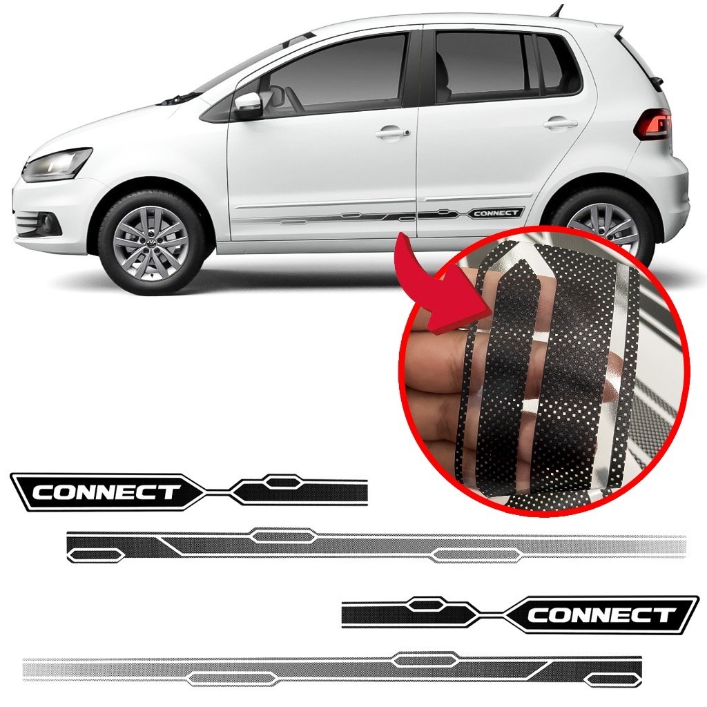 Kit Adesivo Autocolante Fox Connect 2018 2019 Preto Faixa Modelo