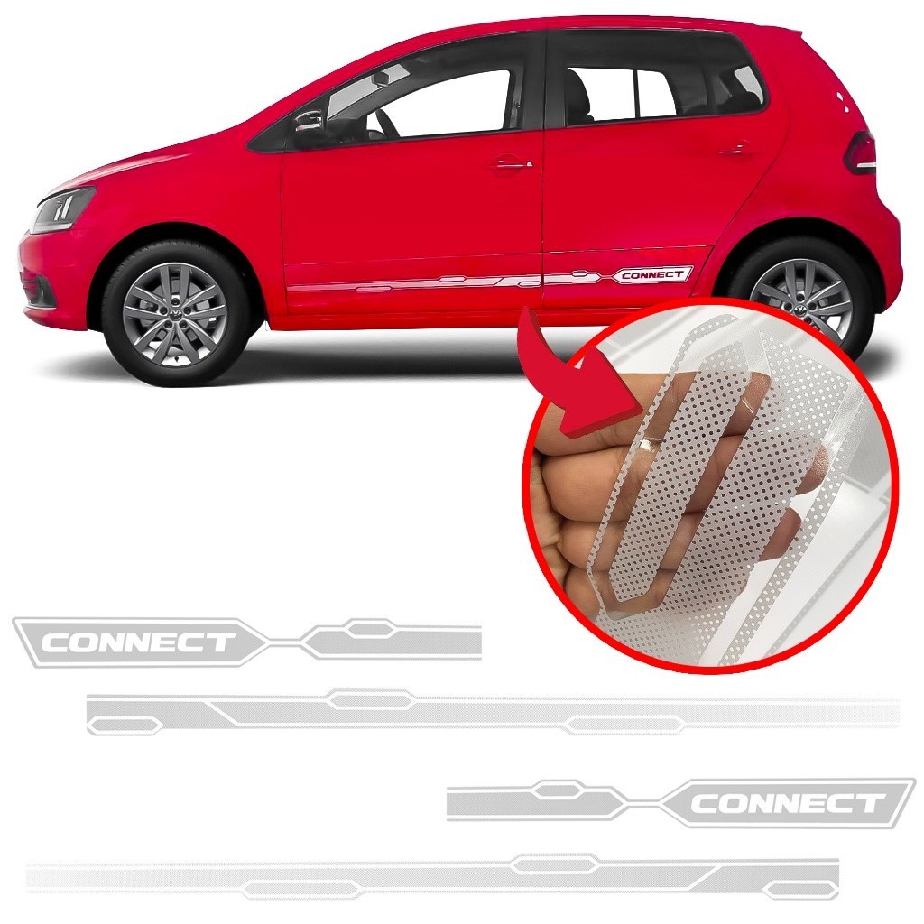 Kit Adesivo Autocolante Fox Connect 2018 2019 Prata Faixa Modelo