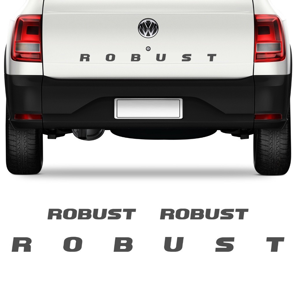 Kit 3 Adesivos Auto Robust Lateral Paralama E Tampa Traseira Saveiro 2017 2018 2019 Colante Sticker Grafite