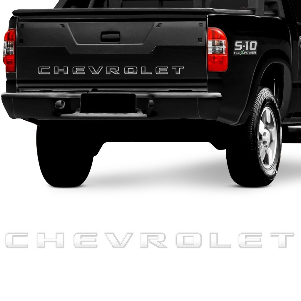 Adesivo Autocolante Tampa Traseira S10 2009 2010 2011 Faixa S-10 Prata