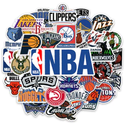 30 Adesivos Times Basquete Basquetebol Basketball Variados Para Carro Moto Capacete Skate Caderno Notebook Colante