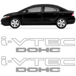 Par Adesivo Carro Porta Autocolante New Civic I-vtec Dohc Ivtec