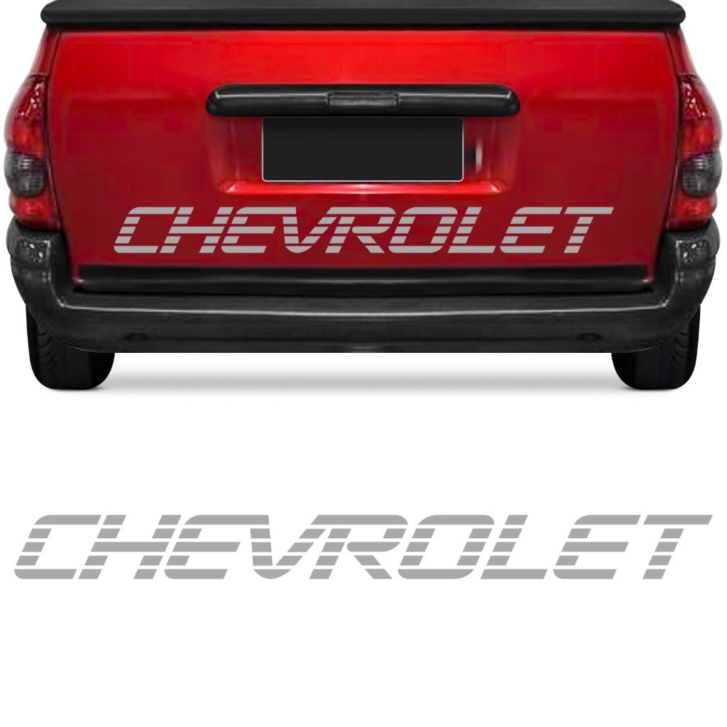 Adesivo Autocolante Tampa Traseira Pickup Pick-up Picape Corsa Prata