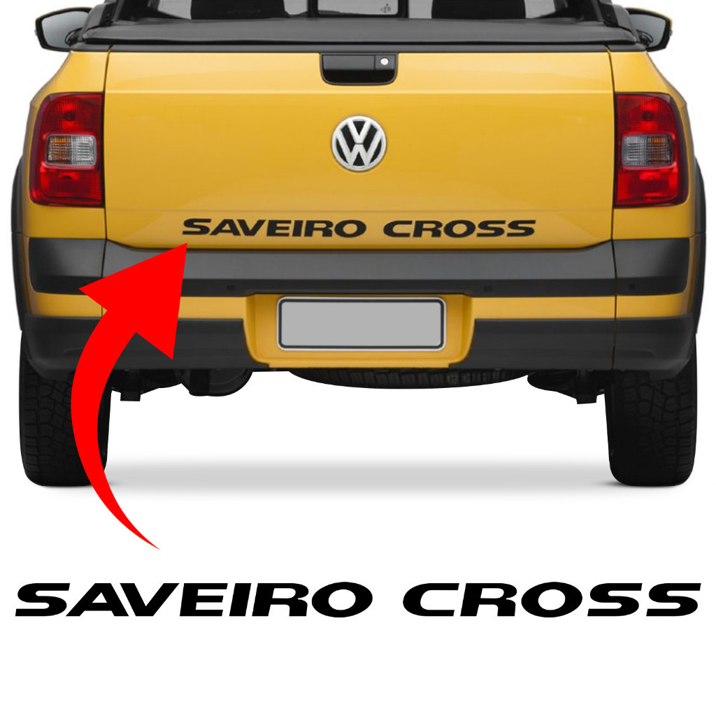 Adesivo Tampa Traseira Autocolante Saveiro Cross 11 12 13 2011 2012 2013 Faixa Preto