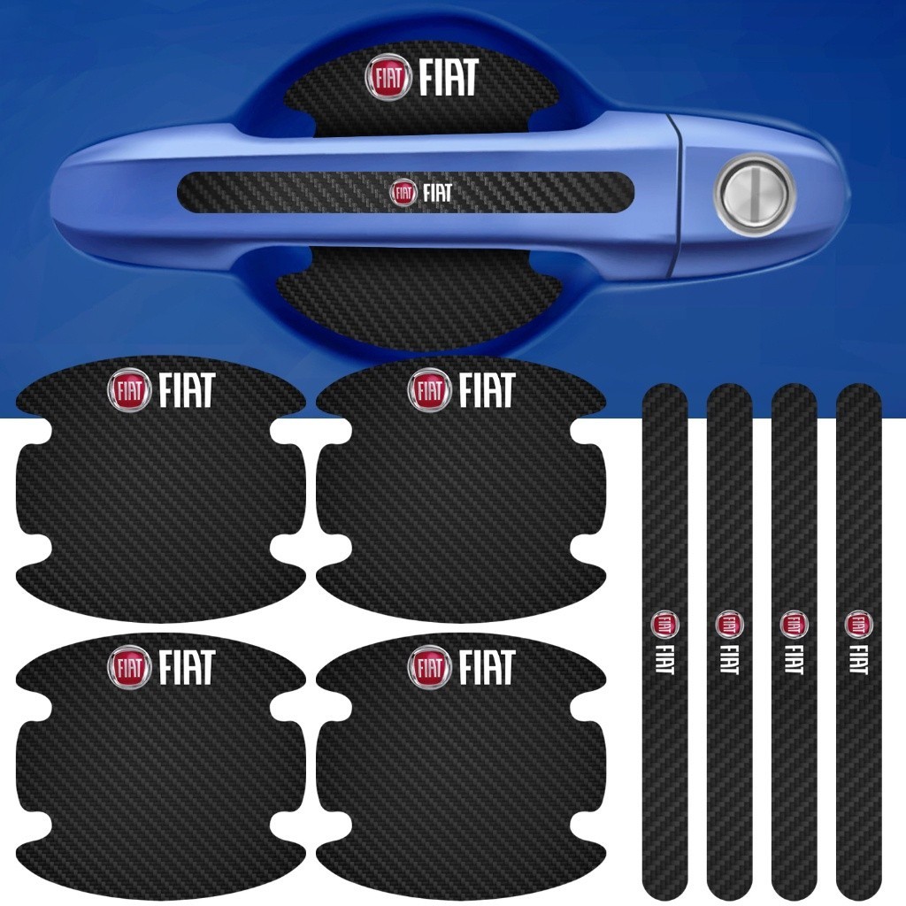 Kit 8 Peças Adesivo Autocolante Protetor Maçaneta Compatível Com Fiat Carro Anti Arranhões