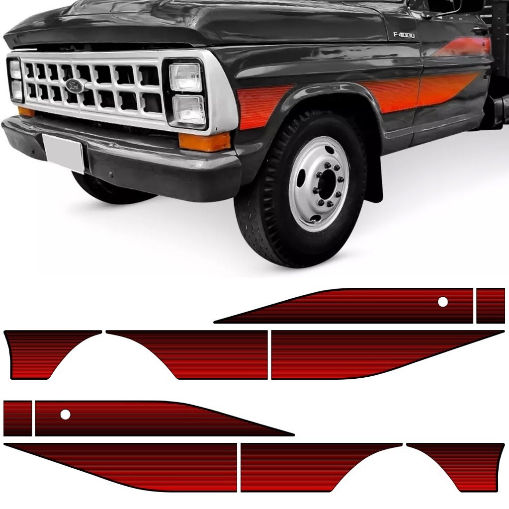Kit Faixa Decorativa Autocolante Adesivo Lateral Camionete F-4000 F4000 1989 1990 1991