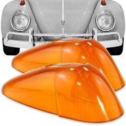 Par Lente Dianteira Pisca Fino Fusca Antigo 1961 A 1964 Ambar