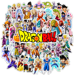 60 Adesivos Variados Goku Vegeta Freeza Majin Boo Super Sayajin Cartela Dragon Ball Para Carro Moto Caderno Notebook