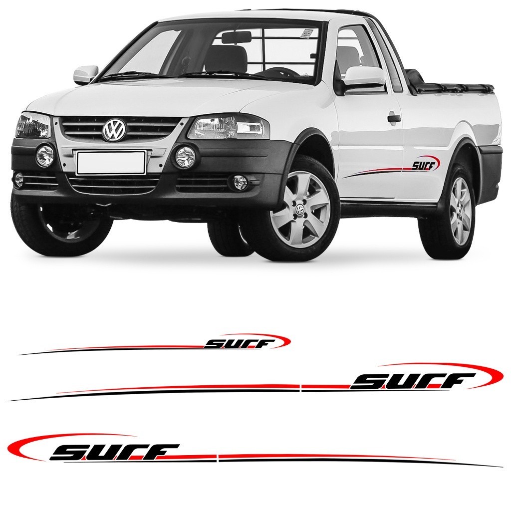 Kit 3 Adesivos Faixa Lateral Saveiro Parati G4 Surf 2006 07 08 09 10 11 2012 Colante Stickers