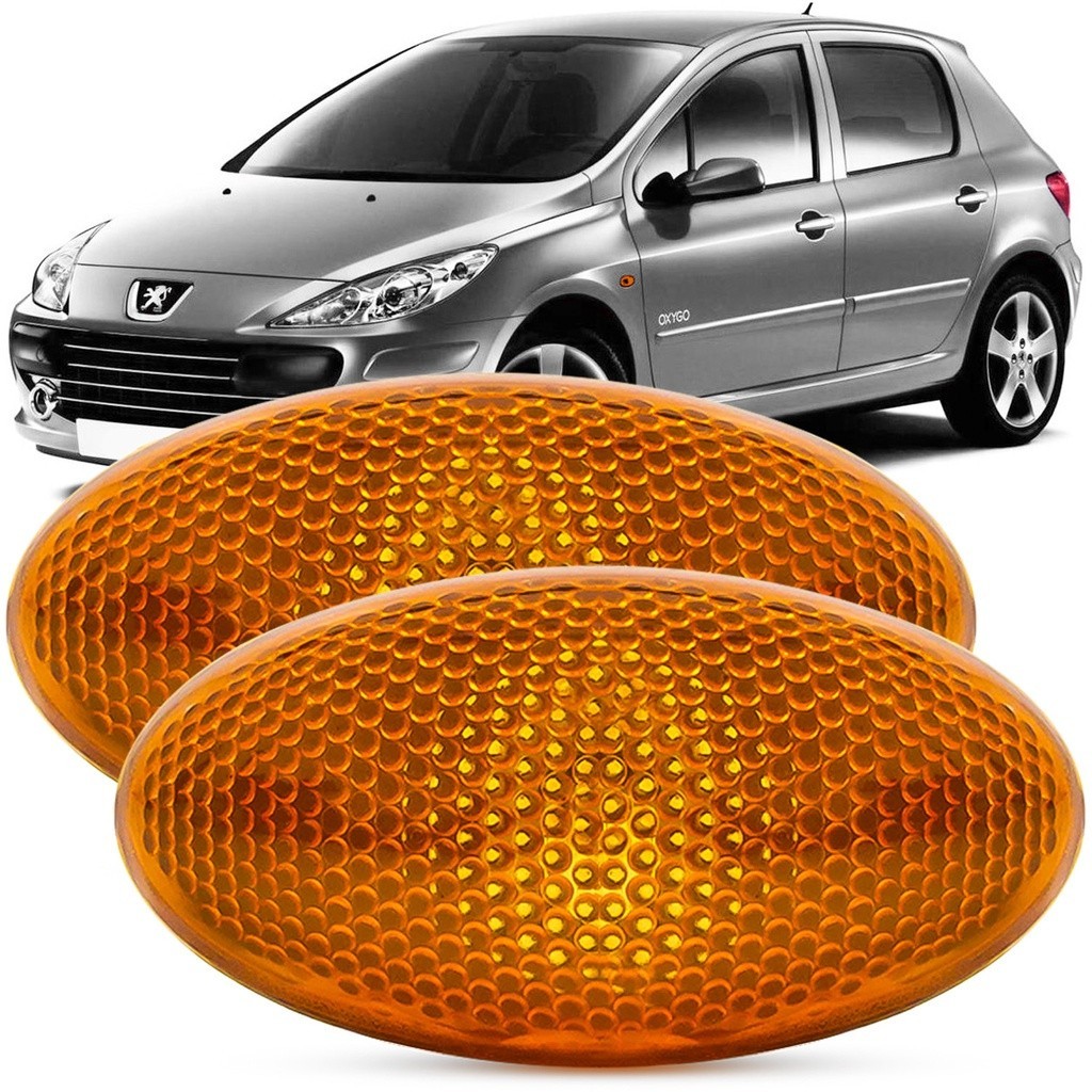Par Lanterna Lateral Paralama Peugeot 307 2002 A 2014 Pisca Seta Ambar