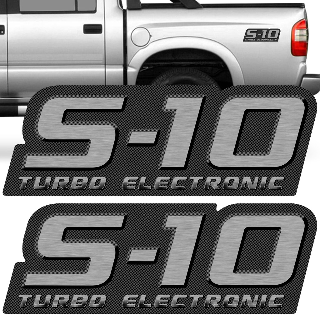 Par Adesivo Lateral S10 S-10 Turbo Electronic 2009 2010 2011 Emblema Faixa