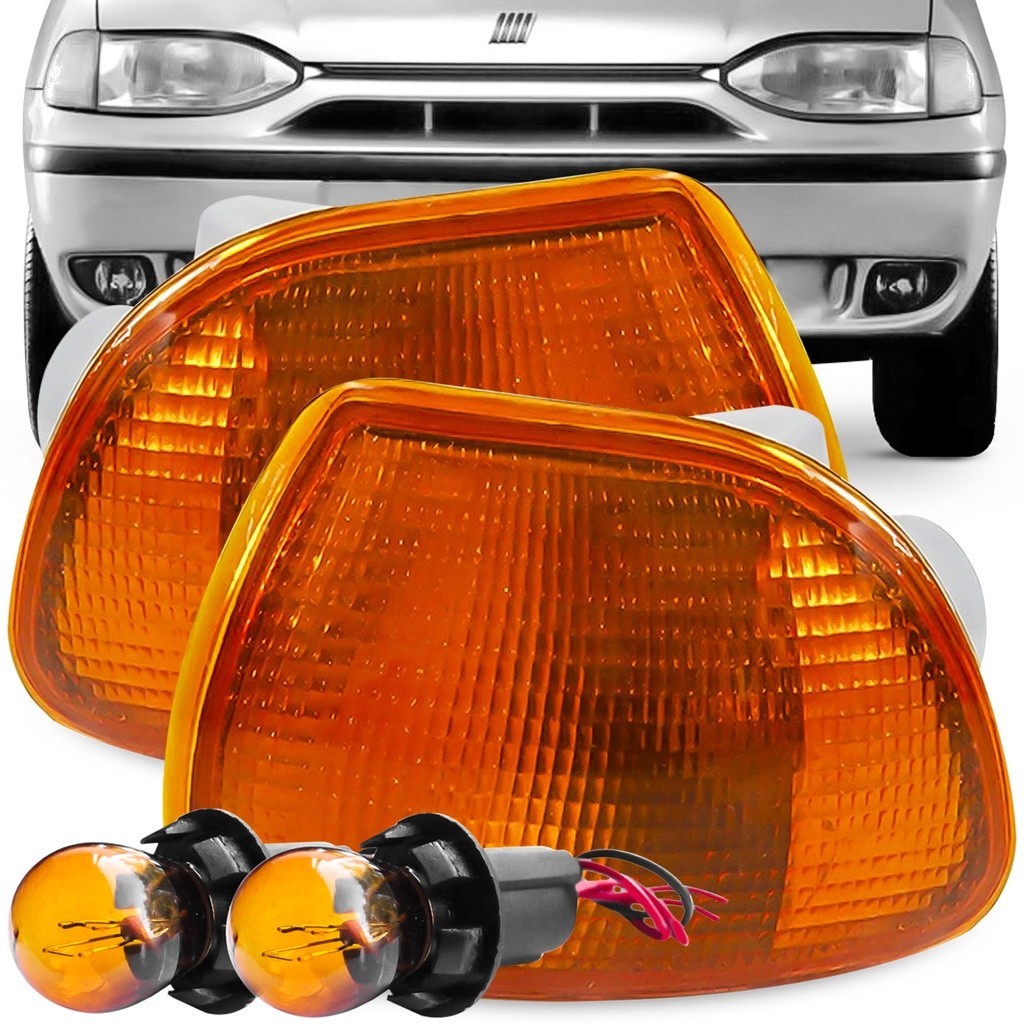Kit Lanterna Pisca Palio Siena Strada 1996 A 2000 Ambar + Soquete Lampada 2 Polos Luz Seta Conjugado