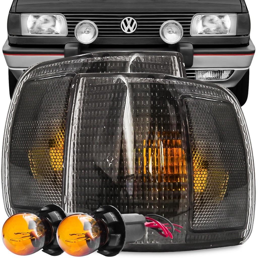 Kit Lanterna Pisca Gol Parati Saveiro Voyage 1991 A 1994 Fume Encaixe Arteb + Soquete Lampada 2 Polos Meia Luz na Seta