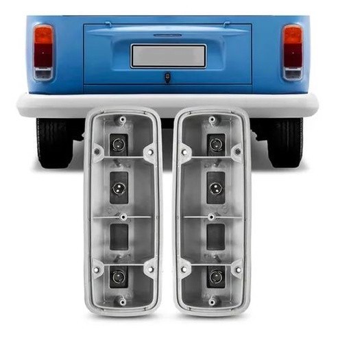 Par Carcaça Lanterna Traseira Soquete Kombi Clipper 76 A 14