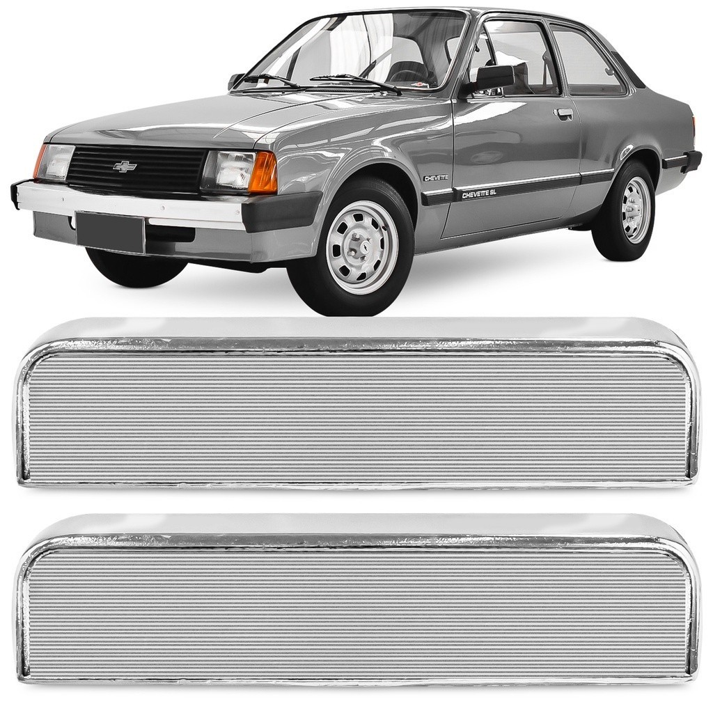 Par Maçaneta Externa Abertura de Porta Dianteira Chevette 1973 A 1993 Metal Cromado Cromada