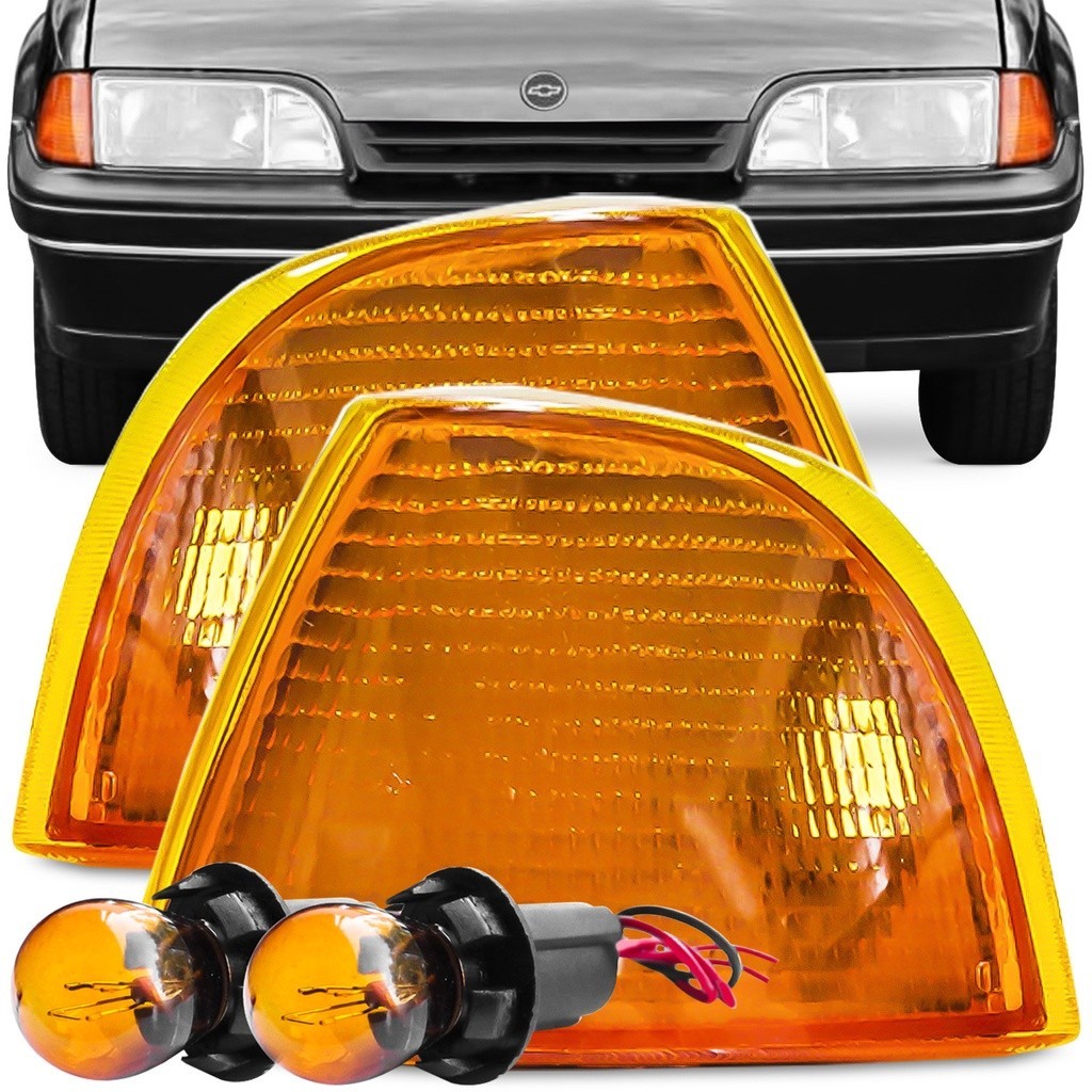 Kit Lanterna Diant Pisca Monza Tubarão 1991 A 1996 Ambar Encaixe Cibie Soquete Lampada 2 Polos Meia Luz Seta Conjugado