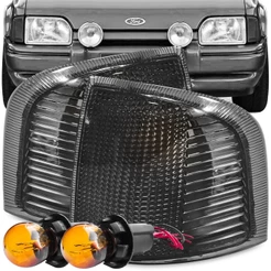 Kit Lanterna Diant Pisca Escort Verona Apollo 1987 A 1992 Fume + Soquete Lampada 2 Polos Meia Luz na Seta Conjugado