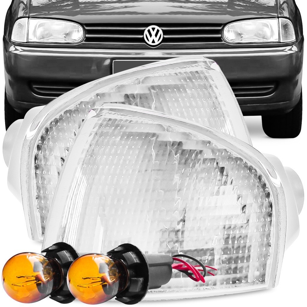 Kit Lanterna Pisca Gol Parati Saveiro Bola G2 1995 A 1999 Cristal Encaixe Cibie + Soquete Lampada 2 Polos Meia Luz Seta
