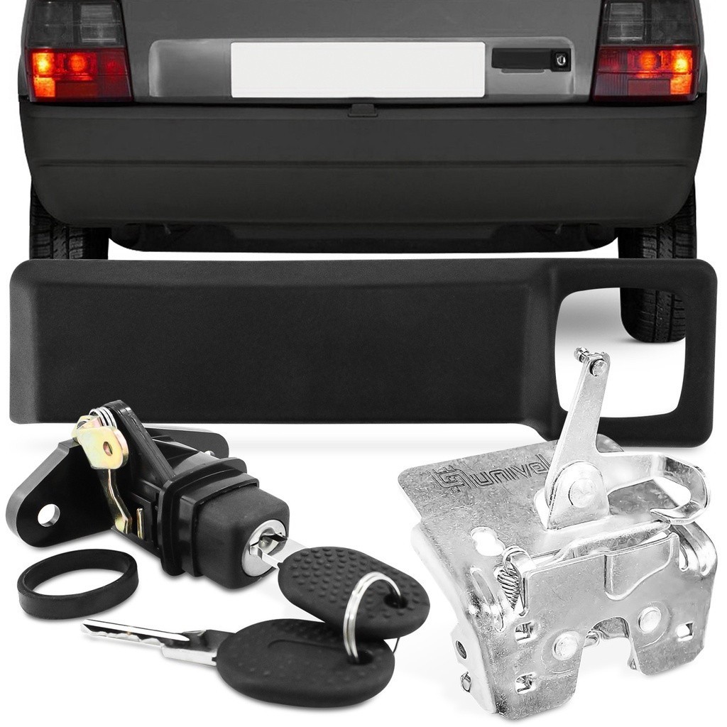 Kit Maçaneta do Porta Malas Uno 1996 A 2004 + Botão + Fechadura Tampa Traseira