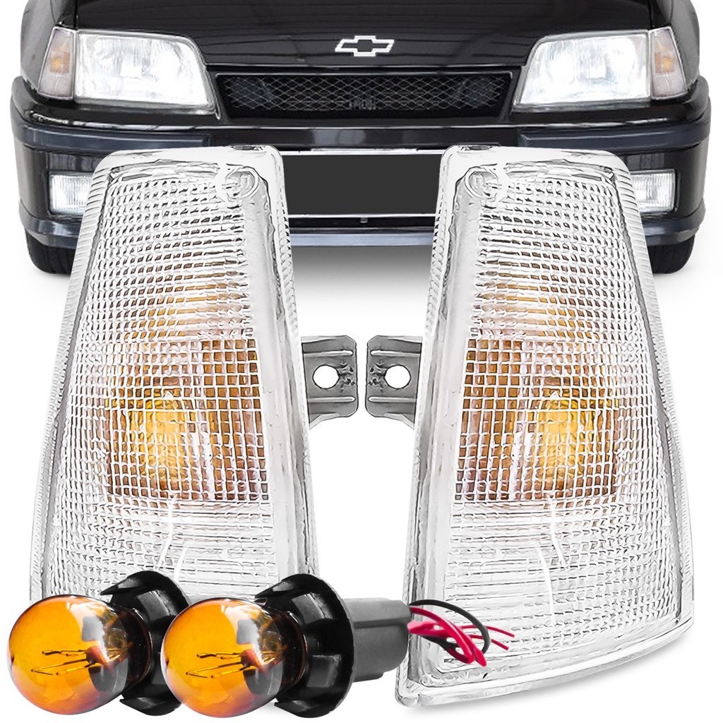 Kit Lanterna Diant Pisca Kadett Ipanema 1989 A 1998 Cristal + Soquete Lampada 2 Polos Meia Luz na Seta Conjugado