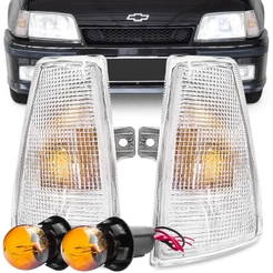 Kit Lanterna Diant Pisca Kadett Ipanema 1989 A 1998 Cristal + Soquete Lampada 2 Polos Meia Luz na Seta Conjugado