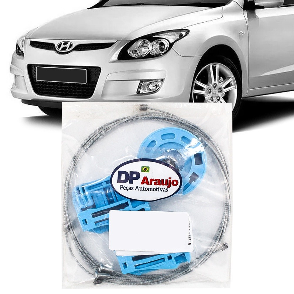 Kit Reparo Maquina Vidro Eletrico Hyundai I30 2009 2010 2011 2012 Cabo Dianteiro Com Arraste