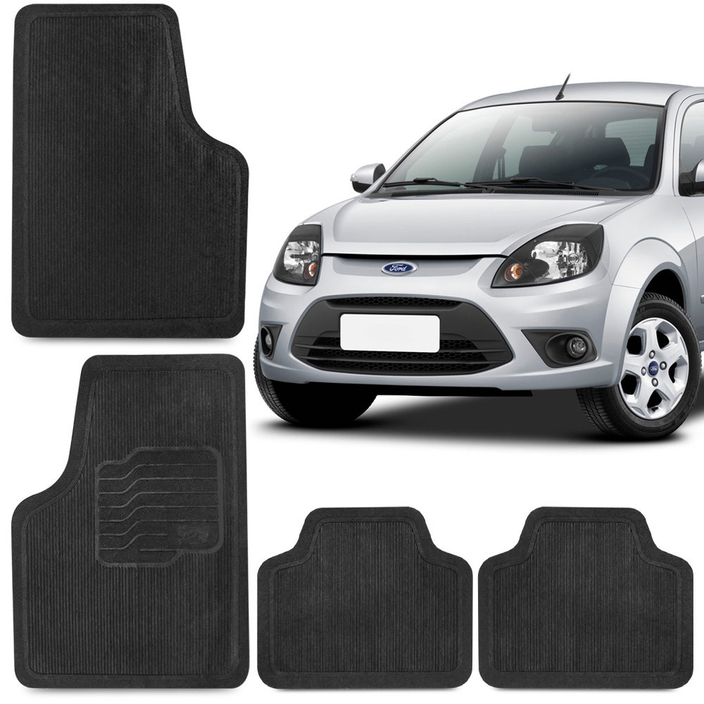 Jogo Tapete Borracha Ford Ka 96 97 98 99 A 09 Preto 4 Peças