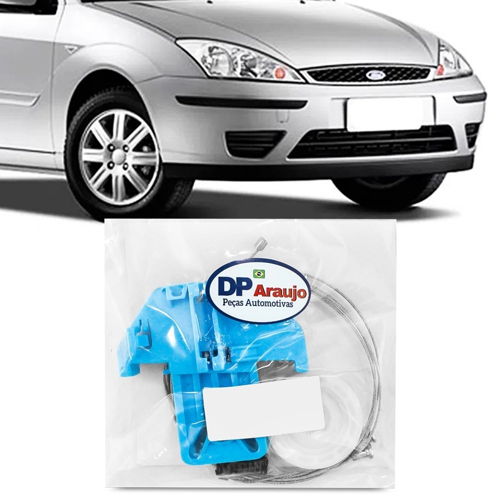 Kit Reparo Maquina Vidro Eletrico Traseiro Focus 2000 2001 2002 2003 2004 2005 2006 2007 2008 Com Arraste