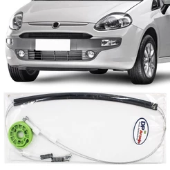 Kit Reparo Maquina Vidro Eletrico Punto 2008 09 10 11 12 13 14 15 16 2017 Cabo Traseira