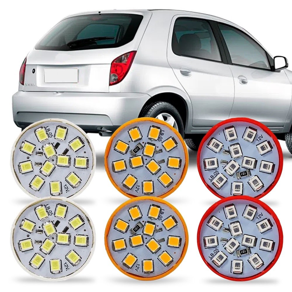 Kit 6 Lampada Led Para Lanterna Traseira Celta 2007 2008 2009 2010 2011 2012