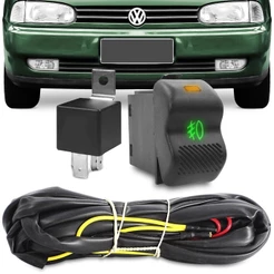Kit Interruptor Neblina Gol Bola G2 1995 96 97 98 99 Led Verde + Chicote Universal