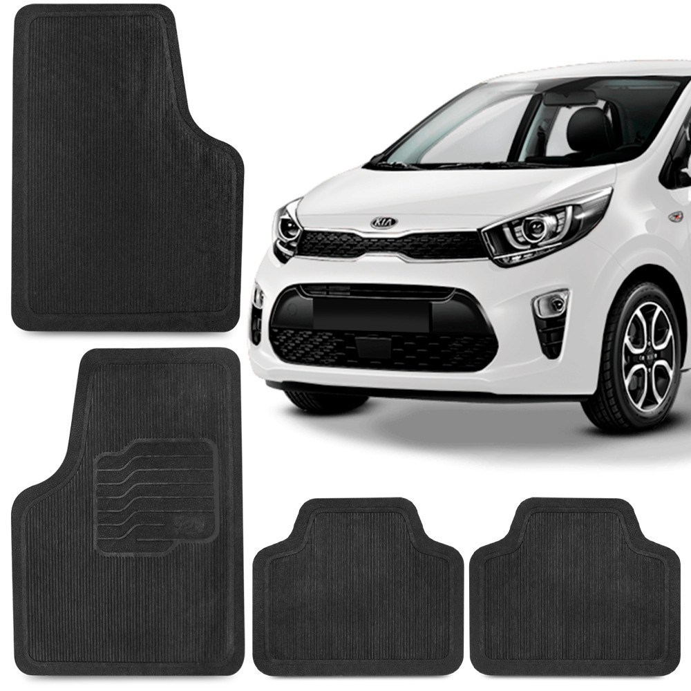 Jogo Tapete Borracha Picanto 07 08 09 A 15 Preto 4 Peças