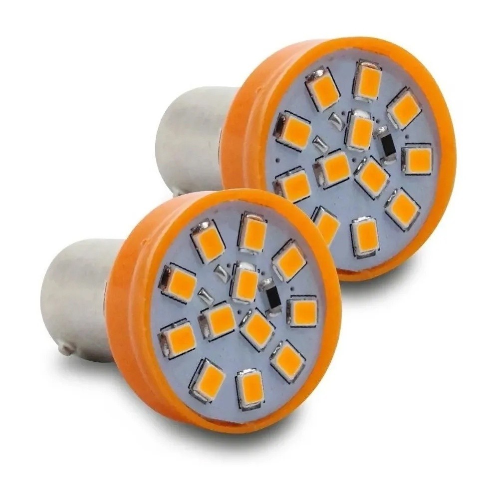 Par Lâmpada 12 Leds 1 Polo Trava Diagonal Luz Laranja Pisca