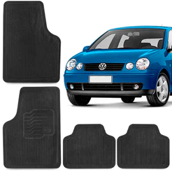 Jogo Tapete Borracha Polo 02 03 04 05 06 07 Vw Preto 4 Peças