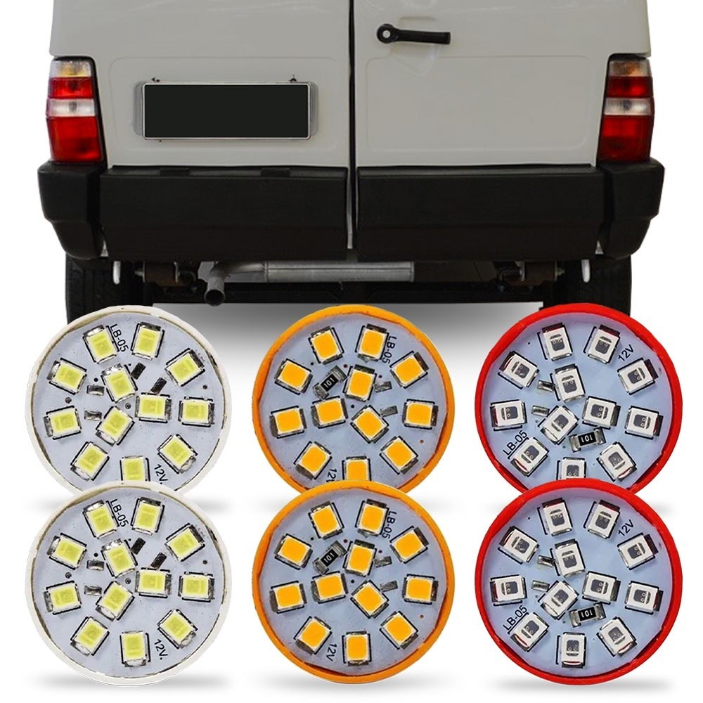 Kit 6 Lampada Led Para Lanterna Traseira Fiorino 2004 2005 2006 2007 2008 2009 2010
