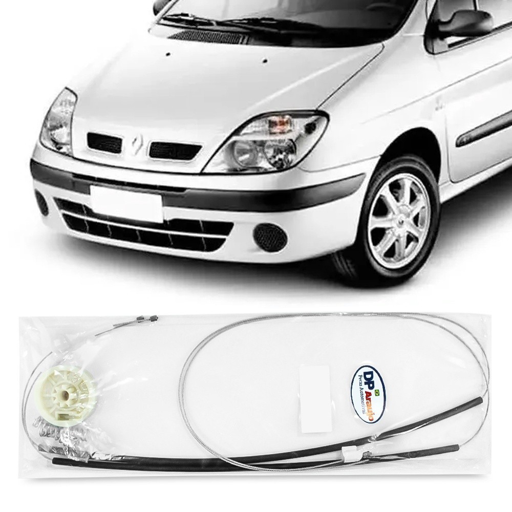 Kit Reparo Maquina Vidro Eletrico Dianteiro Renault Scenic 2000 2001 2002 2003 2004 2005 2006 2007 2008 2009 2010 Cabo