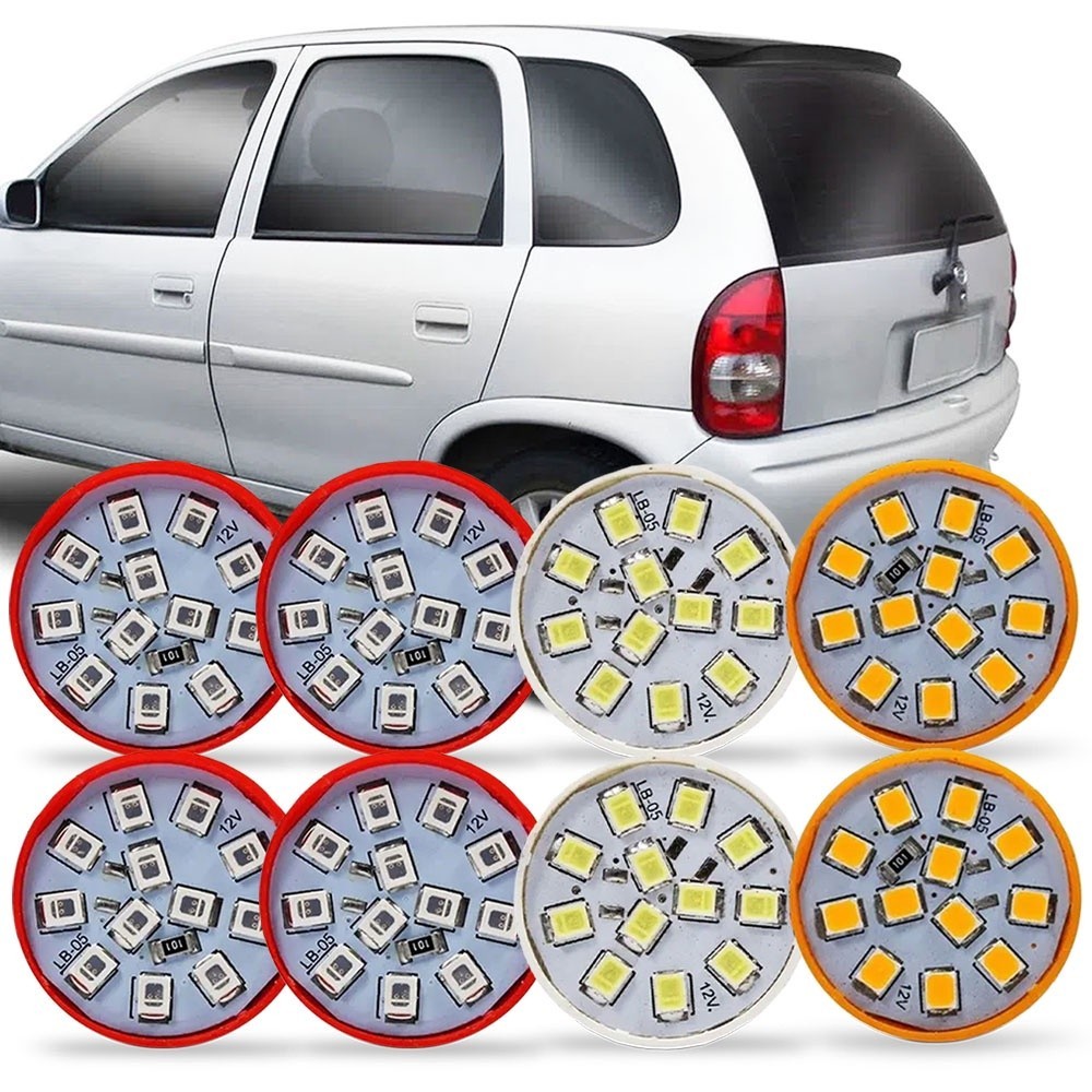 Kit 8 Lampada Led Para Lanterna Traseira Corsa Wagon Pick-up 1994 1995 1996 1997 1998 1999
