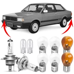 Kit Lampada Para Farol e Lanterna Traseira Voyage Quadrado G1 1985 1986 1987 1988 1989 1990 Comum Halogena Jogo