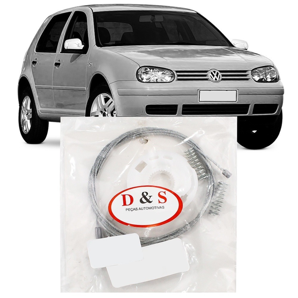 Kit Reparo Maquina Vidro Eletrico Golf 1999 00 01 02 03 04 05 06 07 08 09 10 11 12 2013 Cabo Traseira