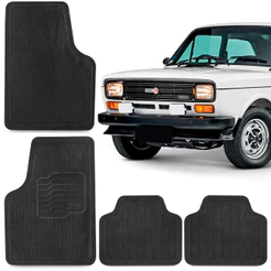 Jogo Tapete Borracha Fiat 147 1976 77 A 1986 Preto 4 Peças
