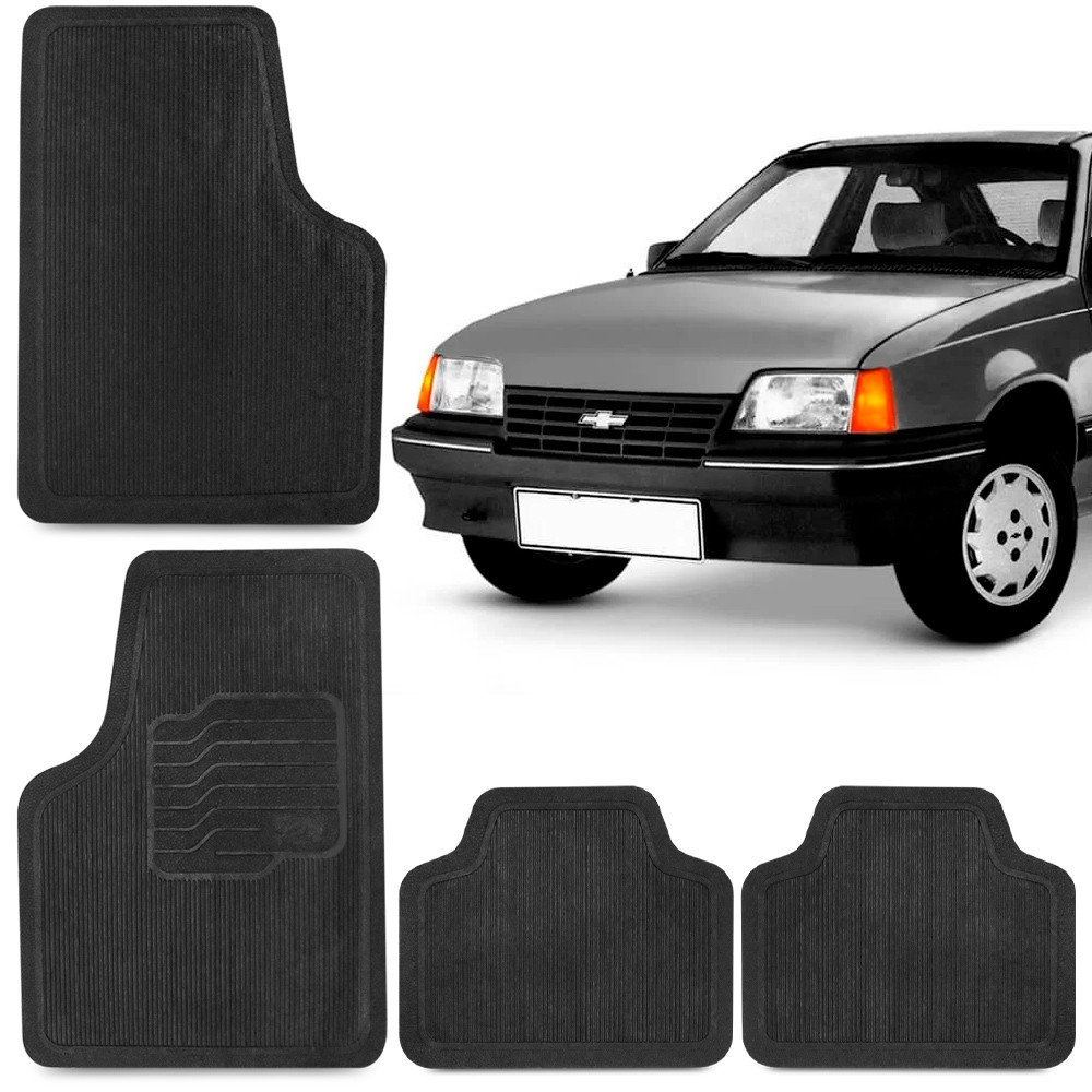 Jogo Tapete Borracha Kadett 89 90 A 98 Ipanema Preto 4 Peças